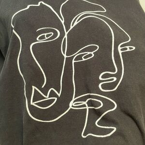 Nasty gal L black tee shirt‎ pre owned. Smoke free home. Cracking in graphic.